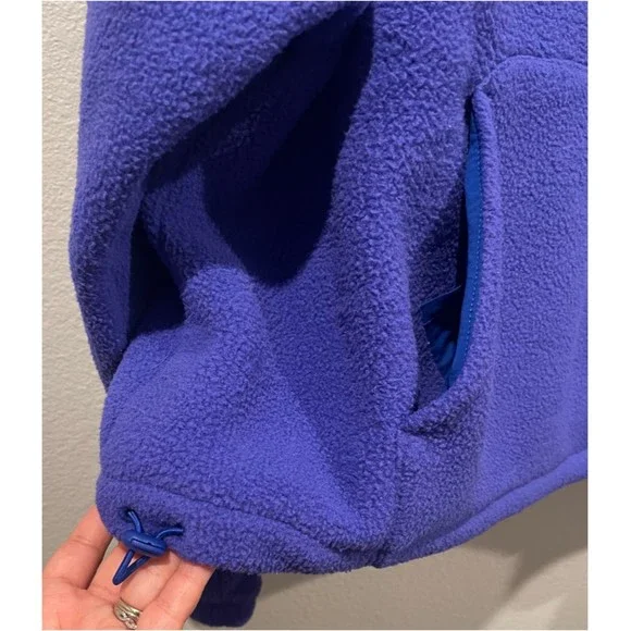 OUTDOOR VOICES Navy Blue Zip Fleece Hoodie
